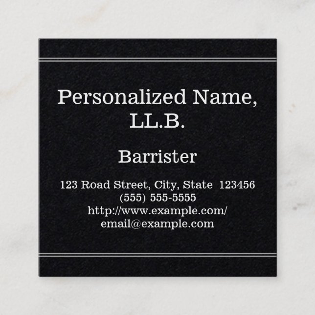 Professional Barrister Business Card (Front)