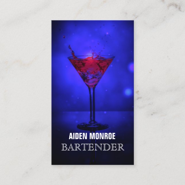 Professional Bartender Business Card (Front)