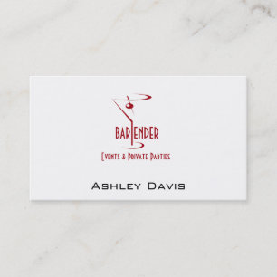 Professional Bartender Business Cards Bartender