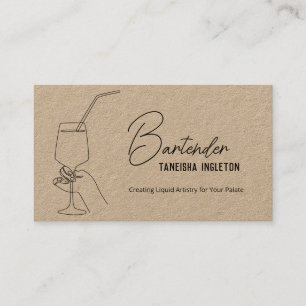 Professional Bartender Custom QR Business Card