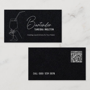 Professional Bartender Custom QR Premium Business Card