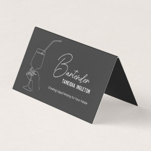 Professional Bartender Custom QR Tips Business Card