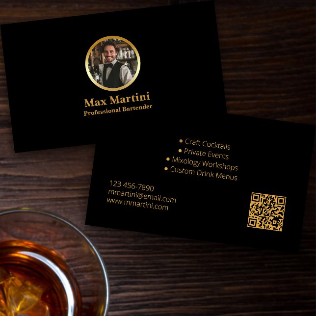 Professional Bartender elegant designed  Business Card (Creator Uploaded)