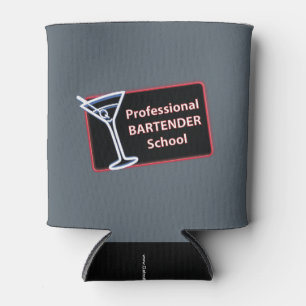 Professional Bartender School Logo Can Cooler
