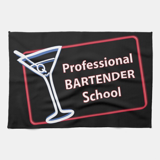 Professional Bartending School Bar Towel (Horizontal)