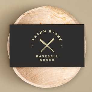 Professional Baseball Coach Player Crossed Bats  Business Card
