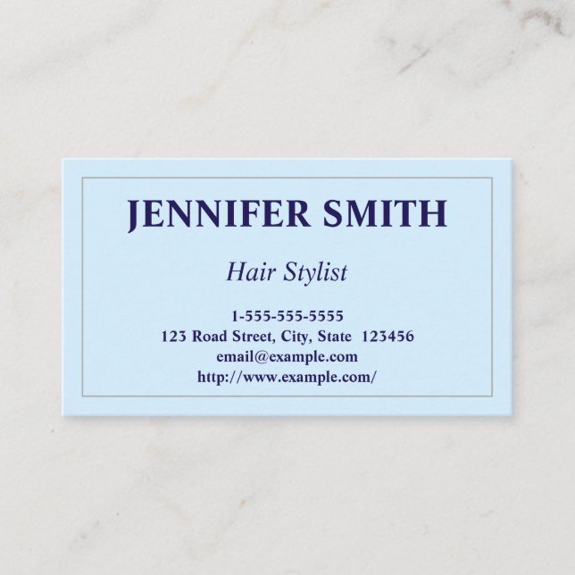 Professional & Basic Hair Stylist Business Card (Front)
