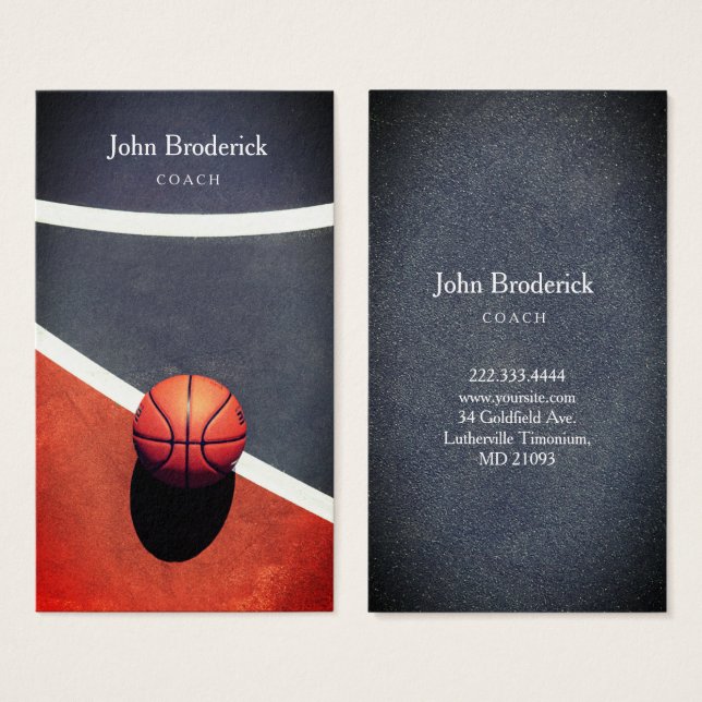Professional Basketball Coach Sport School Card (Front & Back)
