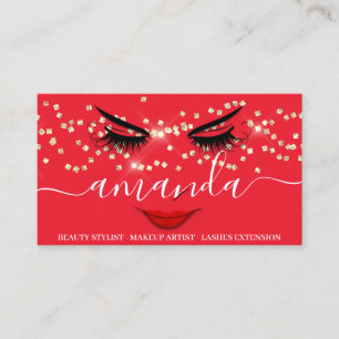 Professional Beauty Makeup Gold Lash Smoky Red Business Card