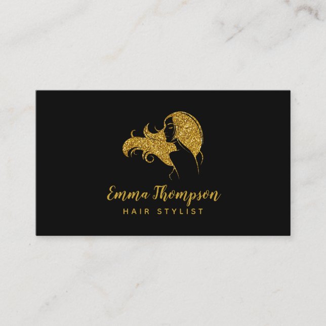 Professional Beauty Salon Logo Business Card (Front)