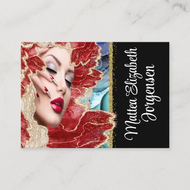 Professional Beauty Salon Nail Art Business Card (Front)