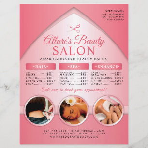 Professional Beauty Salon Price List Flyer