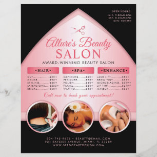 Professional Beauty Salon Price List Flyer