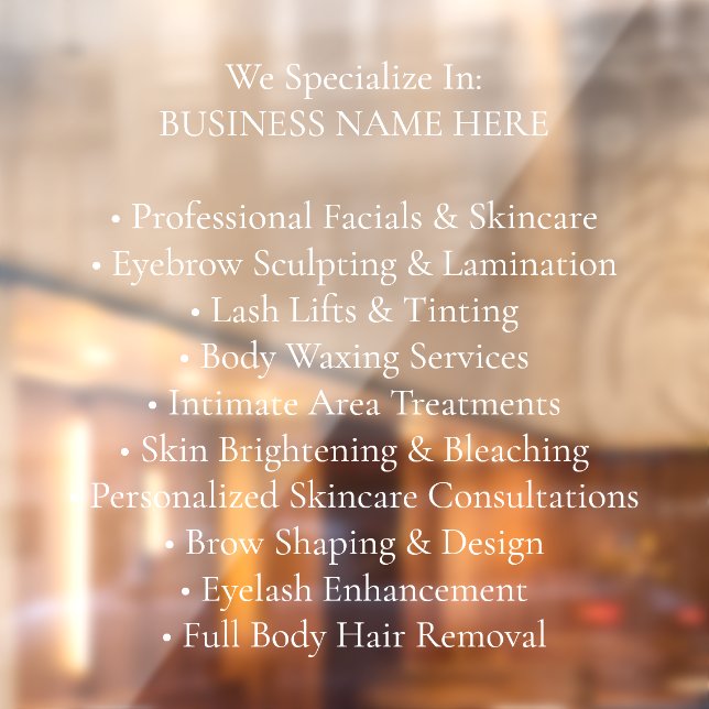 Professional Beauty Services Window Cling (Sheet 2)