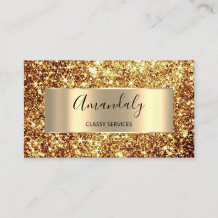 Professional Beauty StudioHairdresser Glitter Gold Business Card