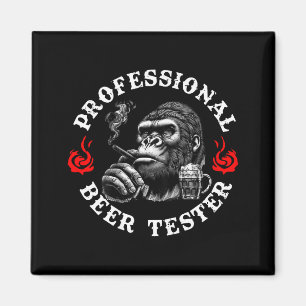 Professional Beer Tester Funny Drinking Monkey Quo Magnet