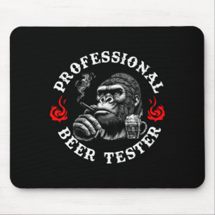 Professional Beer Tester Funny Drinking Monkey Quo Mouse Mat