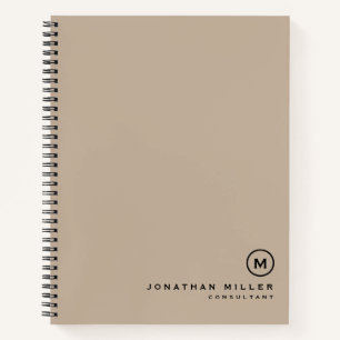 Professional Beige Black Monogram Notebook