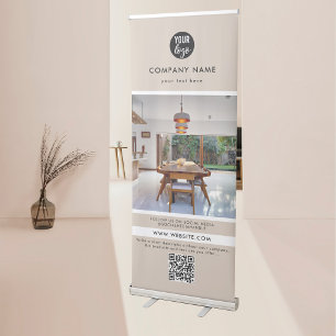 Professional Beige Business Promotional Photo  Retractable Banner