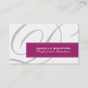 Professional Berry Monogram Seamstress Business Card