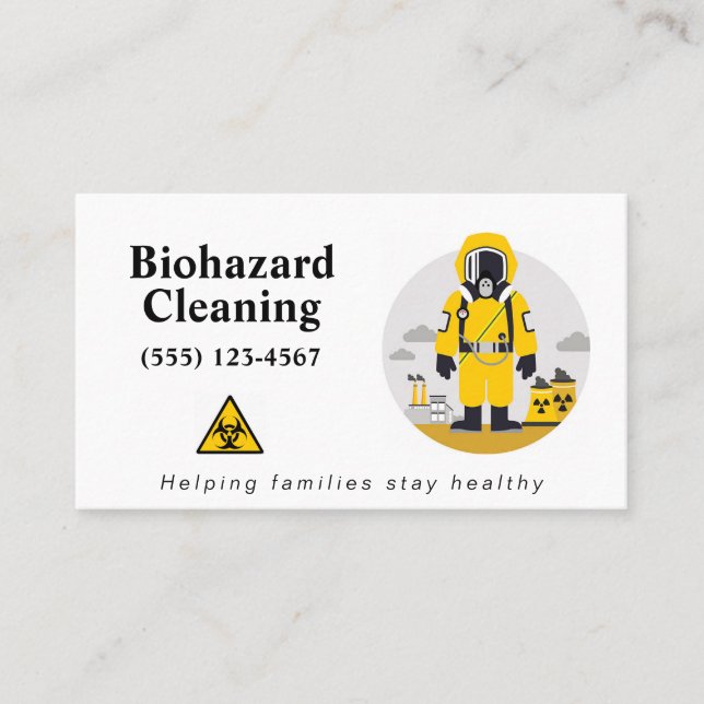 Professional Biohazard Cleanup Service Business Card (Front)