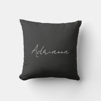 Professional black add your name handwriting retro cushion