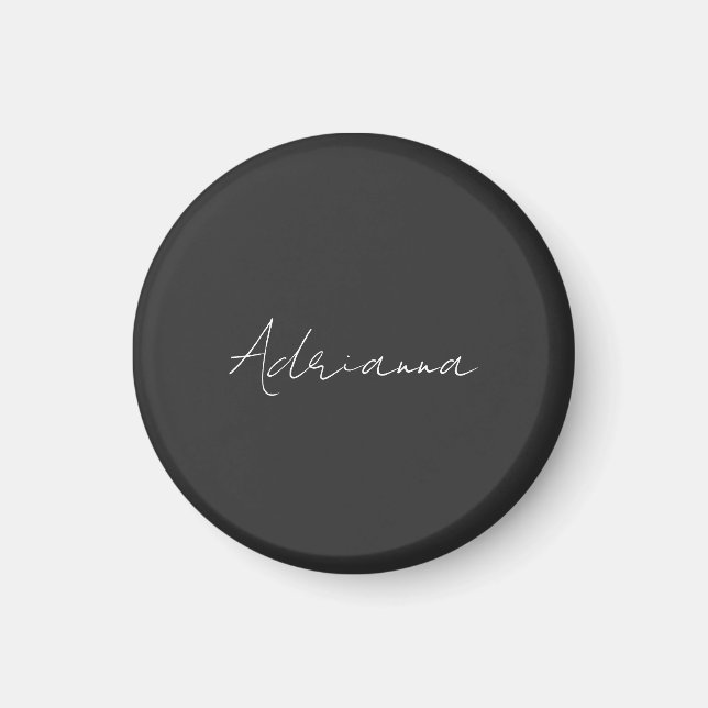 Professional black add your name handwriting retro magnet (Front)
