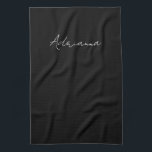 Professional black add your name handwriting retro tea towel<br><div class="desc">This template can be customised to meet all personal occupations.</div>