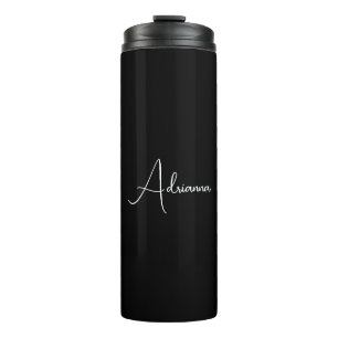 Professional black add your name handwriting retro thermal tumbler