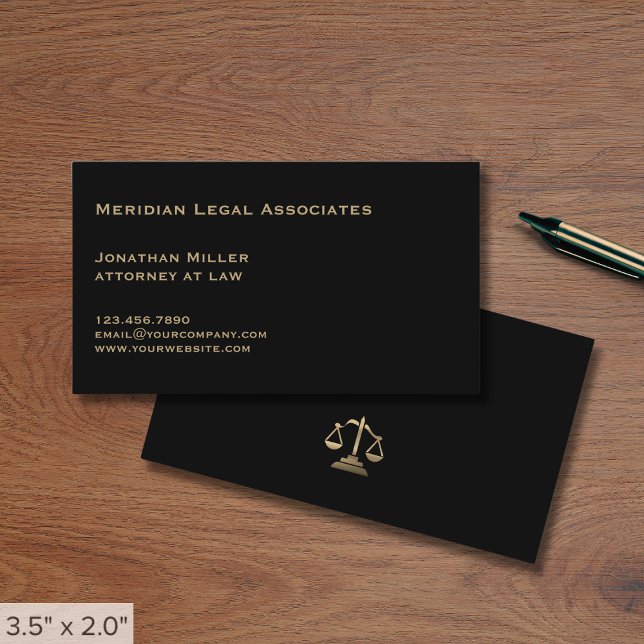 Professional Black and Gold Legal Business Card (Creator Uploaded)