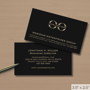 Professional Black and Gold Logo Business Card