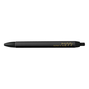 Professional Black and Gold Script Classy Miss Ink Pen