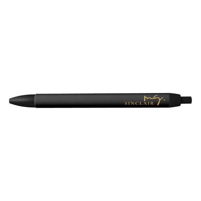 Professional Black and Gold Script Classy Ms Ink Pen (Front)