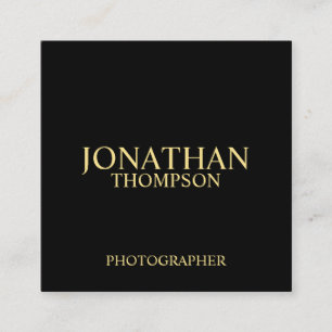 Professional Black and Gold Square Business Card