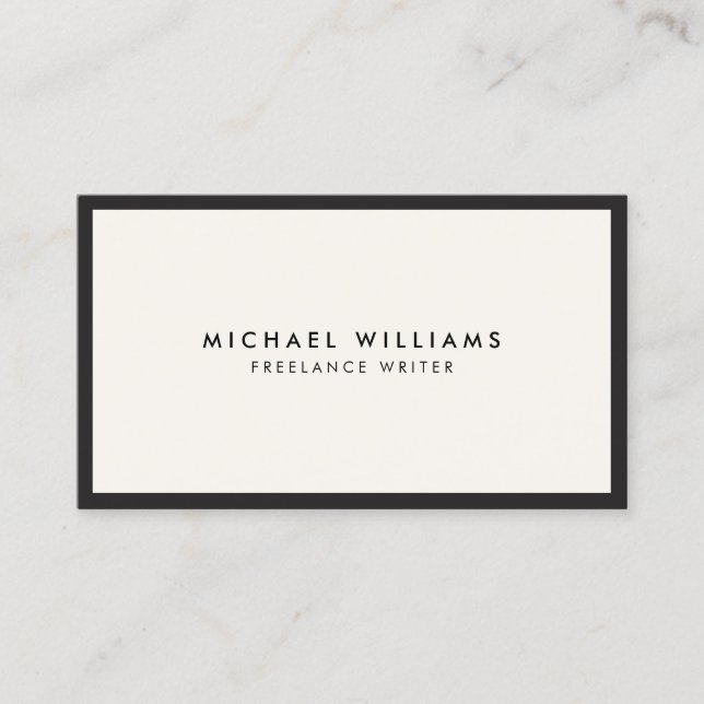 Professional Black and Ivory Business Card (Front)