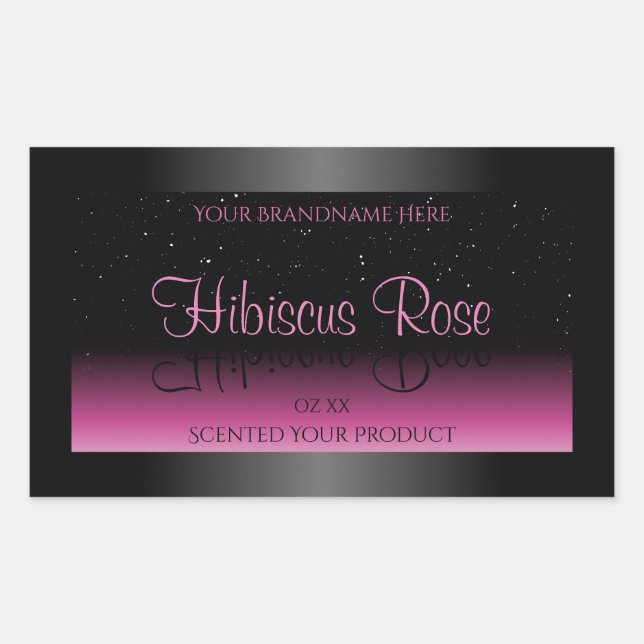 Professional Black and Pink Product Labels Glitter (Front)