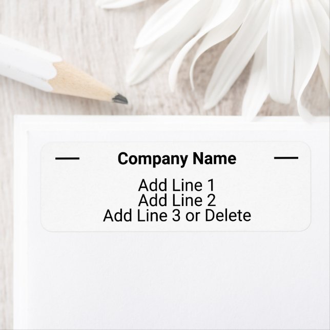 Professional Black and White Basic Return Address (Insitu)