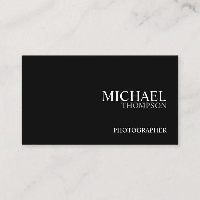 Professional Black and White Business Card (Front)