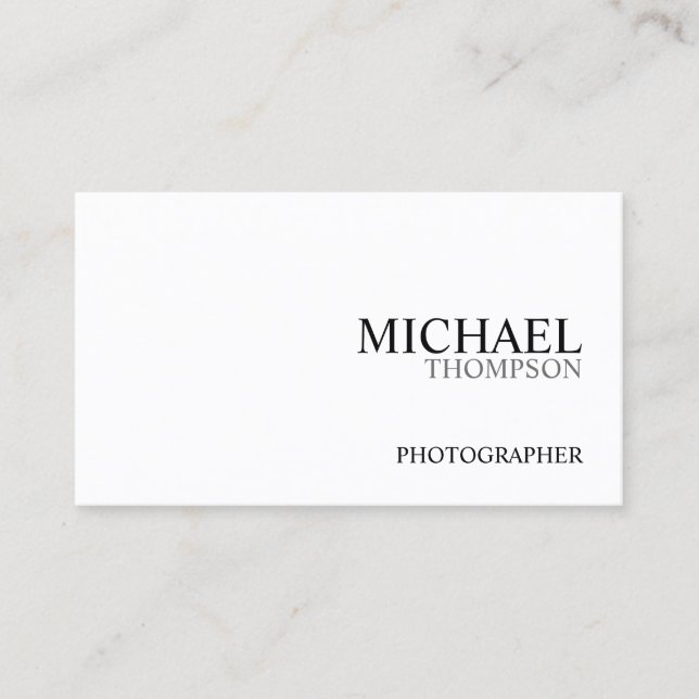Professional Black and White Business Card (Front)