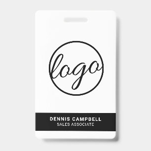 Professional Black and White Corporate Large Logo ID Badge