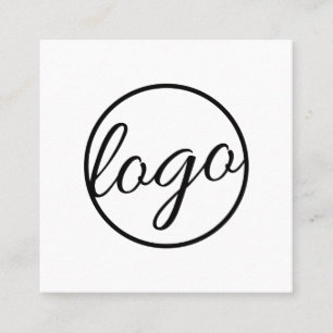 Professional Black and White Corporate Large Logo Square Business Card
