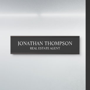 Professional Black and White Door Sign