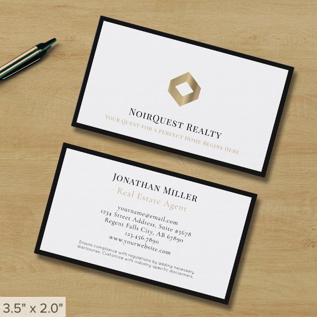 Professional Black and White Luxury Logo Business Card (Creator Uploaded)