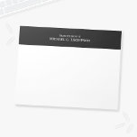 Professional Black and White Notepad<br><div class="desc">Professional Notepad features custom name and text in white classic serif font style,  on black upper border,  on white background.</div>