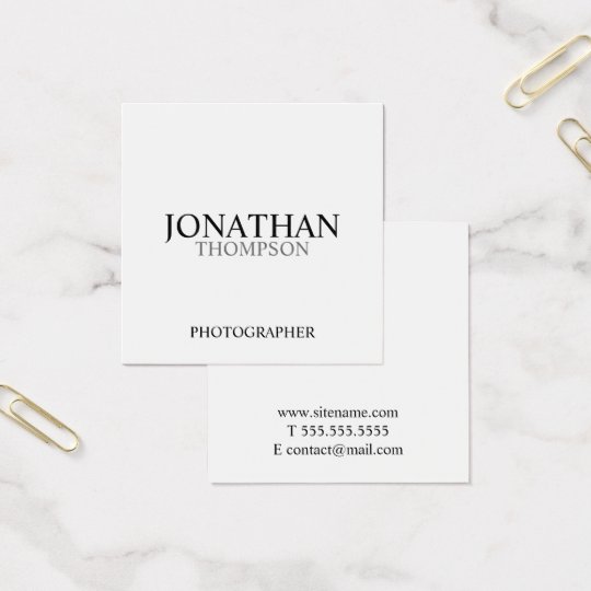 Professional Black and White Square Business Card