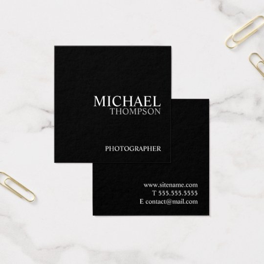 Professional Black and White Square Business Card