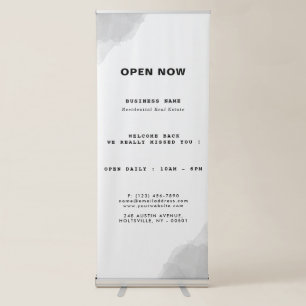 Professional Black and White Watercolor Business Retractable Banner