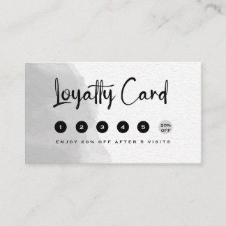 Professional Black and White Watercolor Loyalty Ca