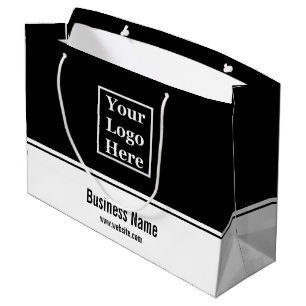 Professional Black and White Your Logo Here Large Gift Bag