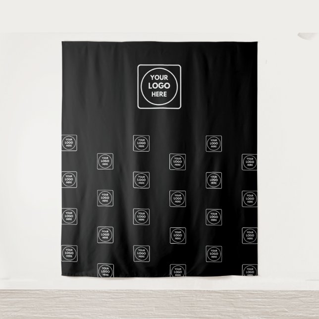 Professional Black Backdrop Custom Business  Tapestry (Front)